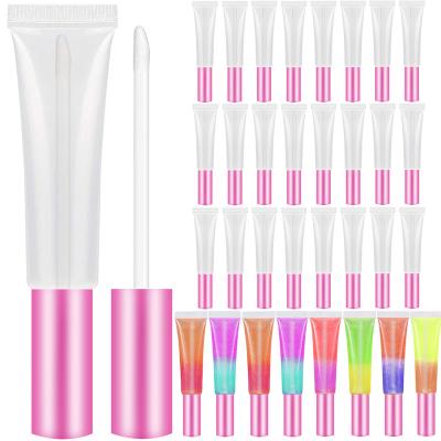 China Custom Empty PE Lip Gloss Container Lip Blam Tubes 15ml Clear Plastic Lip Gloss Tubes Factory Clear Plastic Tube For Cosmetic Packaging for sale