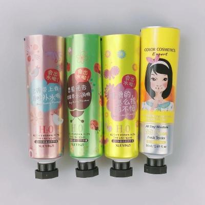 China Luxury Cosmetic Makeup Skin Care Tube 50ml Hand Cream PE Tube With Black Octagon Cover For Cosmetic Packaging for sale