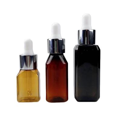 China High Quality Personal Care 15ml 20ml 25ml PET Dropper Bottle Skin Care Plastic Serum Dropper Bottles Essential Oil Serum Dropper Bottle for sale