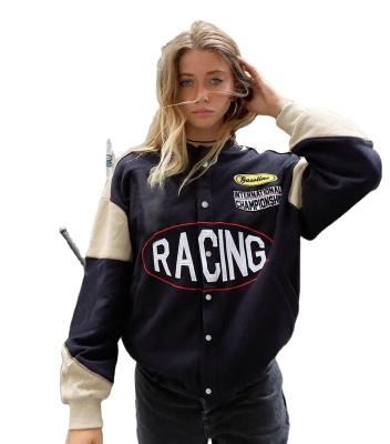 China Autumn College Wind Collision Color Breathable Baseball Suit Embroidered Letters Letterman Bomber Women's Straight Jackets for sale