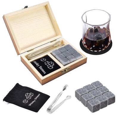 China Viable Engraved Steel Cubes Whiskey Cooling Black Granite Gift Ice Stones Set for sale