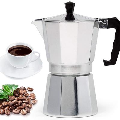 China WITH LID 450ml Kitchen Aluminum Alloy Detachable Espresso Moka Pot 9 Cup Coffee Maker for sale