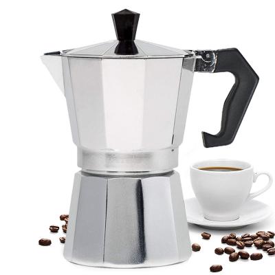 China WITH LID Sale Aluminum Alloy Espresso Coffee Maker Hot Pot Small Mocha 150ml 3Cup for sale