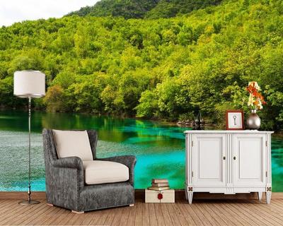 China Modern Forest Lake Wallpaper Natural Landscape 3D Mural, Living Room TV Wall Bedroom Wallpaper Decor Restaurant Home Mural for sale