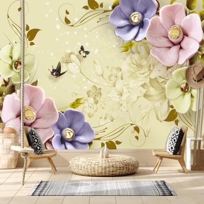 China Removable Home Decor Rose Blossom Photo Mural Wallpaper Custom Modern Wall Murals for Living Room Cafe Murals for sale