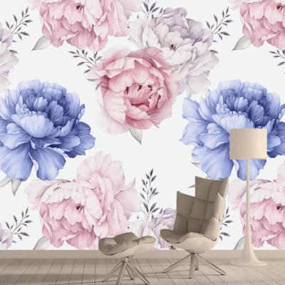 China Custom Modern Peony Flower Wallpaper For Living Room Wall Papers Decor Bedroom Home Murals for sale