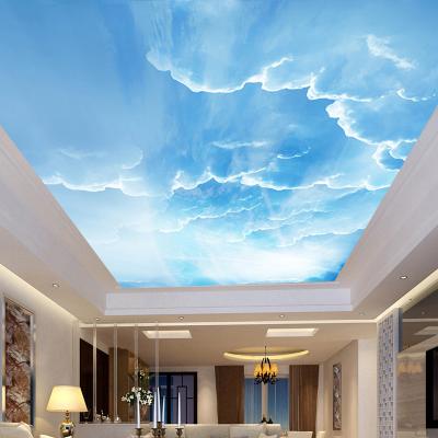 China KOMNNI Modern Custom White 3D Wallpaper Blue Sky Clouds Ceiling Wall Murals for Bedroom 3d Wallpaper Home Decoration Mural Wallpaper for sale