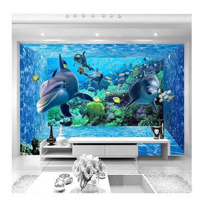 China KOMNNI Modern Painting Mural Photo 3D Underwater World Wallpaper Living Room Bedroom Modern Custom Stereoscopic Decor Wall Papers for sale