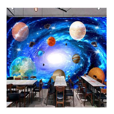 China Custom Modern Cosmic Kids Bedroom 3D Star Cartoon KOMNNI Decor Wall Cloth Wallpapers Space Bar KTV Photo Murals Home Decor Wall Cloth Wallpaper for sale