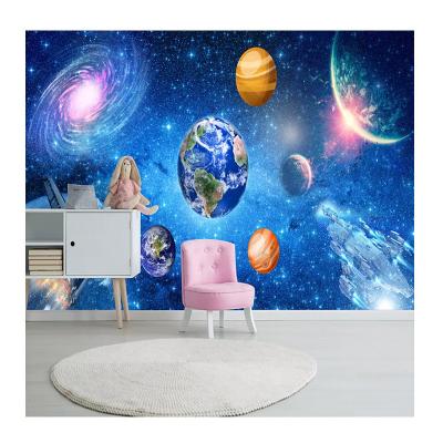 China KOMNNI 3D Modern Large Mural Universe Starry Galaxy Wallpaper For Kids Room Bedroom Wall Decor Fresco Home Wallpaper for sale