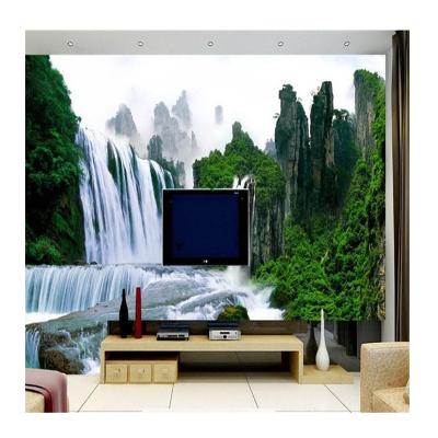 China Hd Landscape Painting KOMNNI Modern Custom Photo Wallpaper Natural Mountain and Waterfall Wall Murals for Living Room for sale