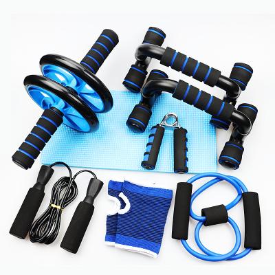 China Home Use Heute Wheel Combination 6Piece Ab Wheel And Lift Up Training Bars Gym Exercise Rollers Abdominal Set Cardio for sale