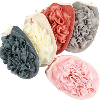 China Heute Sustainable Bath Body Towel Household Bath Gloves Scrubbing Mud And Mesh Back Sponge Bathing Towel Body Brush for sale