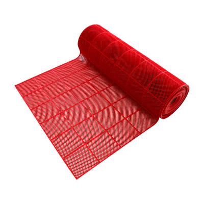 China Viable Heute Customized Comfy Cheap Non-Slip Grid Mat Plastic Water Insulation PVC Bathroom Safety Mat Entrance Comfortable Non-slip Grid Mat for sale