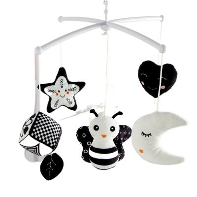 China Music Box With Stand Bell Infant Black And White Early Education Animal Bed Music Rotating Electric Detachable Hanging Toys, Baby Toys In The Bedroom for sale