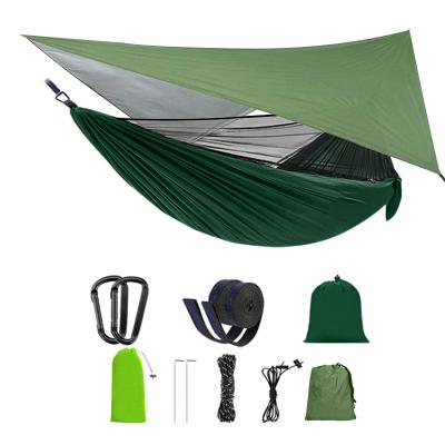 China Quick Release Hammock Automatic Mosquito Repellent Nylon Mosquito Net Fabric Parachute Cloth Parachute Outdoor Hammock for sale