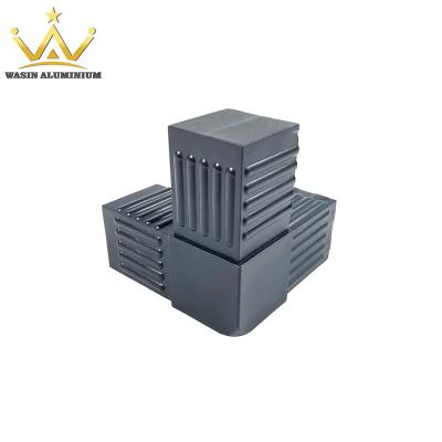 China Modern Window Aluminum Hardware Square Tube 3 Way Plastic Corner Connector for sale