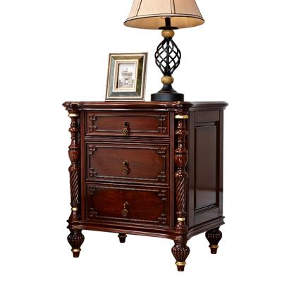 China With Drawer American Style Home Bedroom Furniture Small Solid Wood Nightstand Tables With 3 Drawers C365 for sale