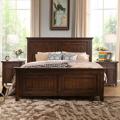 China Country Style Durable American Antique Hand-carved Solid Wood Bed For Bedroom B330 for sale