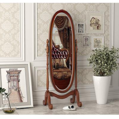 China American Antique Dressing Mirror Rotating Standing Wooden Full Floor Mirror L435 for sale