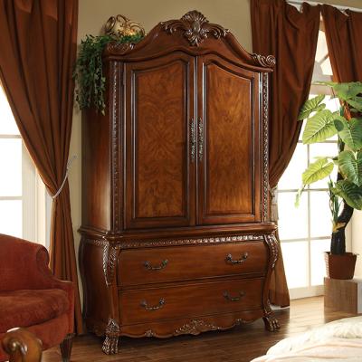 China American Storage Antique Hand-carved Wooden Wardrobe Closet Bedroom Furniture I214 for sale