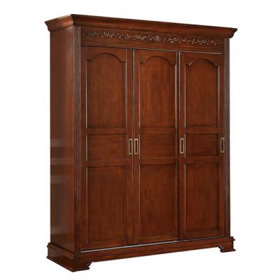 China American Antique Bedroom Furniture Solid Wood Storage Wardrobe with 3 Doors I231 for sale