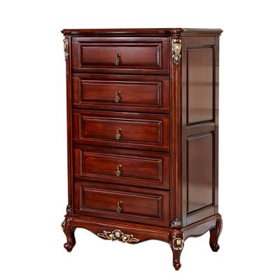 China Storage American Style Antique Hand-Caved Solid Wood Chest Of Drawers For Living Room Bedroom H367 for sale