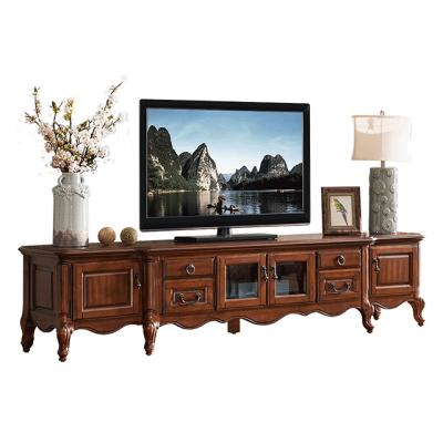 China Solid Wood Antique TV Cabinet Retro American Living Room Solid Wood Cabinet With Drawers T351 for sale