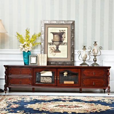 China Floor Cabinet American Style Solid Wood Antique TV Cabinet With Drawers For Living Room T365 for sale