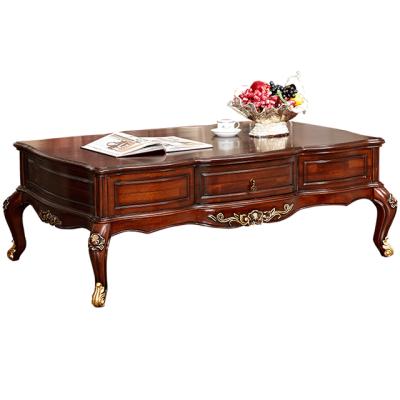 China American Antique Solid Wood Center Storage Coffee Table With Drawers For Home P366 for sale