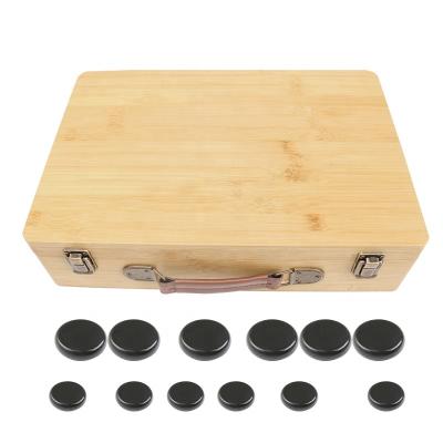 China Portable Hot Stone Body Massage Heater Set Spa Kit with Temperature Control LCD Display and Round Basalt Stones for sale