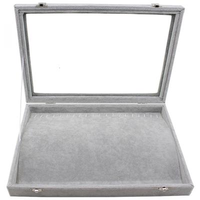 China Luxury Customized Modern Elegant Small Pilou Jewelry Tray Necklace Display Box Display Tray Packaging Feature Feature Holder Cases for sale