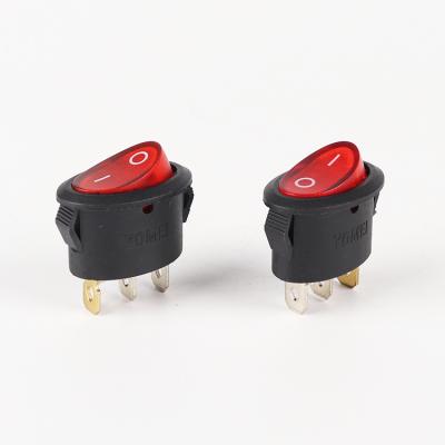 China Electric Appliances Factory Product Red Electrical Switch High Current Oval Main Rocker Switch 2nd Speed ​​With Light for sale