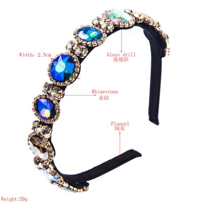 China Daily Super Sparkle Diamond Thin Edge Headband Fabric European and American Fashion Headband for sale