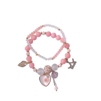 China TRENDY Fashion Shell Charms Bracelets Jewelry Custom Adjustable Pearl Bead Shell Bracelet for sale