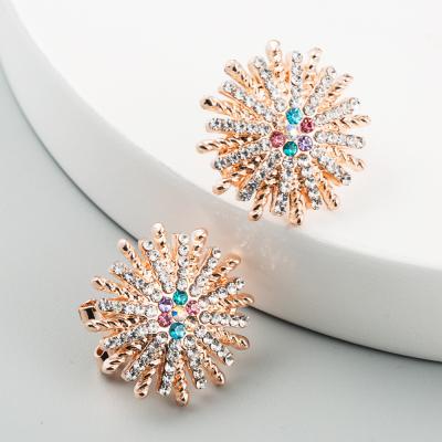 China Fashion Gold Sun Flower Environmental Friendly Wholesale Stud Designs Artificial Jewelry Earring For Girls for sale