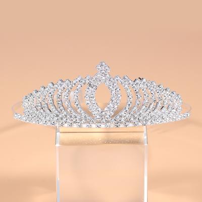 China Alloy+Rhinestone Crystal Bride Crown Headdress Hair Ornament Princess Crown Wedding Tiara for sale