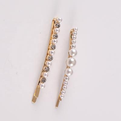 China Wholesale Simple Simple Fashion Pearl Hair Clip Rhinestone Hair Accessories For Girls for sale