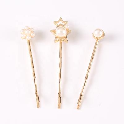 China Popular Wholesale Fashion Metal Hair Accessories Beads Hair Pins Sets For Girls for sale