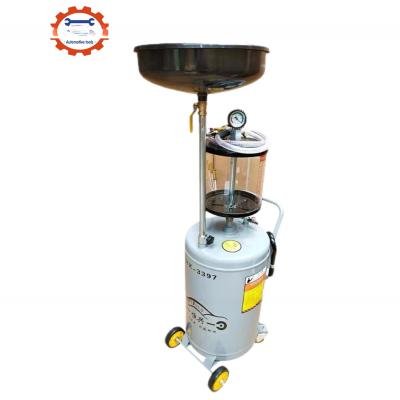 China High Capacity 80L Red Pressured Oil Drain Tank with Rotary Pump Vacuum Oil Lift Drainer for sale