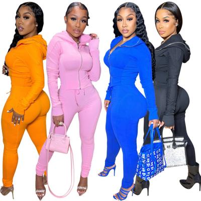 China The breathable W2 ladies are 2 pcs for a long time that the tracksuit teams the two -piece pants from Autumn Breathable Hooded Casual Clothing set for women for sale