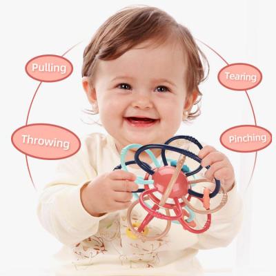 China Eco-friendly Soft Toy Manhattan Ball Cooked Activity Ball Baby Teether Hot Selling Spinning Infant Toys for sale