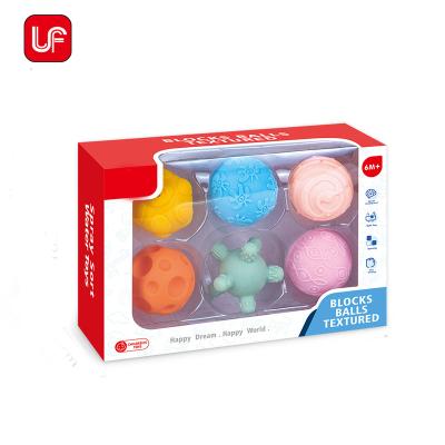 China Eco-friendly Toy Good Quality Baby Toys 6Pcs Cognitive Floating PVC Ball Baby Bath Toys Soft Rubber Fish Game Ball for sale