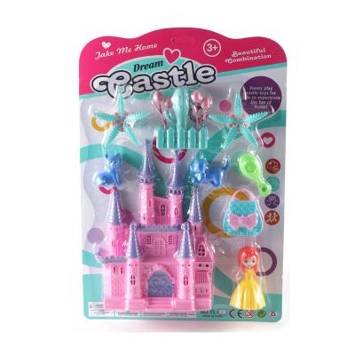 China Hot Sale Cartoon Toy JUGUETE Princess Villa Set Girl's Family Play House Toys Lovely Castle Toys for sale