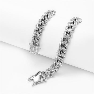 China Colors Last Over Years Without Fade Hiphop Jewelry 925 Women Silver Cuban Link Chain Chain For Birthday Gift for sale