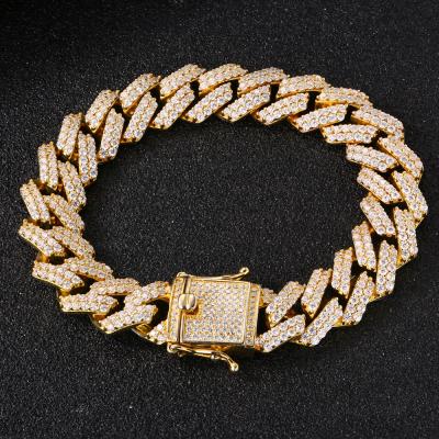 China Non-fading Customized 8 Inch Gold Cuban Link Bracelet Hiphop Cuban Chain Jewelry For Men for sale