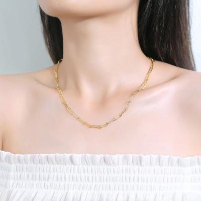 China High Quality 22Inches 14k Gold Plated Necklace Unisex Cuban Link Brass Gold Accessories Chain Necklace For Gifts for sale