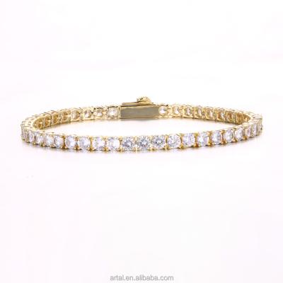 China Hiphop 5mm Zircon Tennis Chain Bracelet Hip Hop Jewelry Gold Silver CZ Iced Out Bracelet For Women for sale