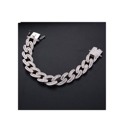 China Factory Wholesale High Quality Hiphop 925 Sterling Silver Fashion Simple And Durable Bracelet for sale