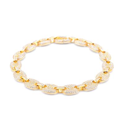 China Colors Last Over Years Without Fading High Quality Using Various Gold 18K Cuban Link Chain Gold Cuban Chain Bracelet Real for sale